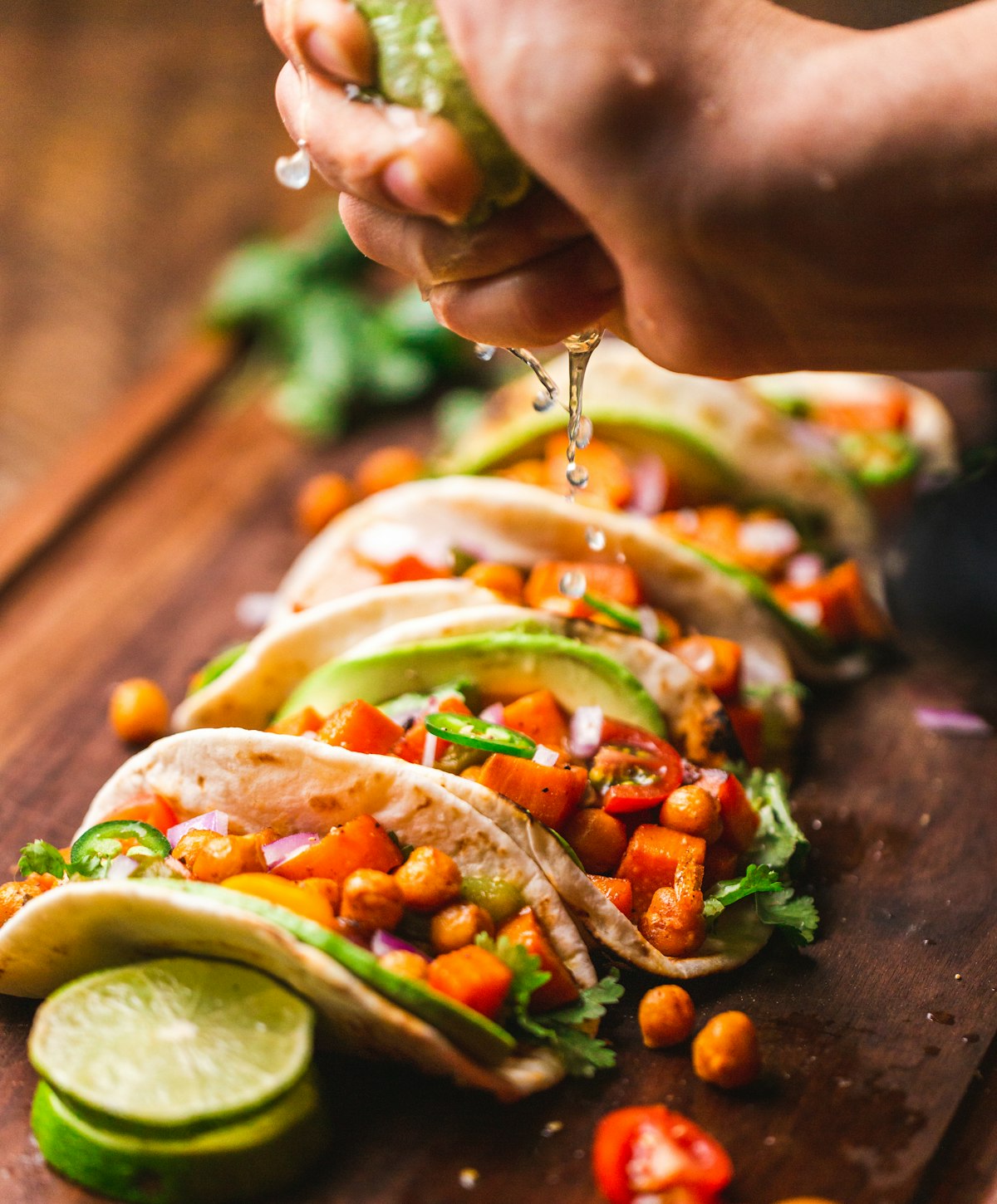 Mexican tacos and toppings